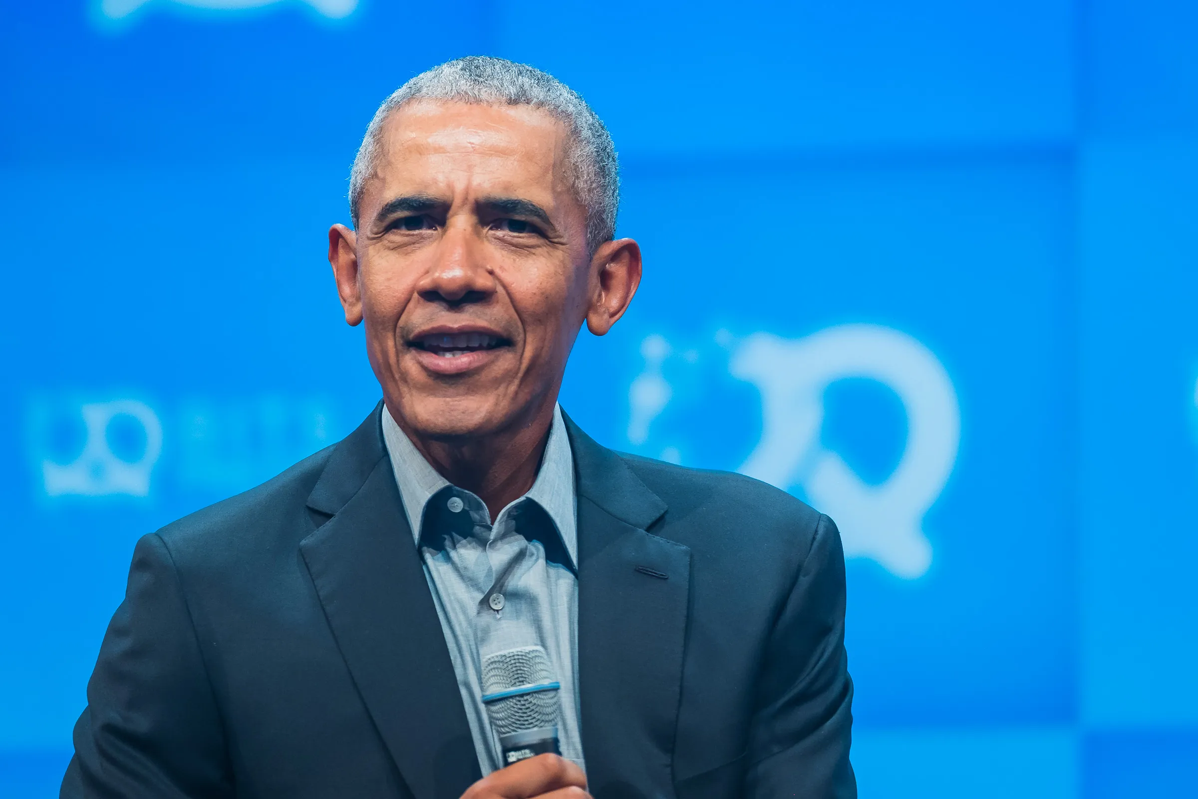 Bits & Pretzels 2019 - Close portrait of President Obama mid-answer