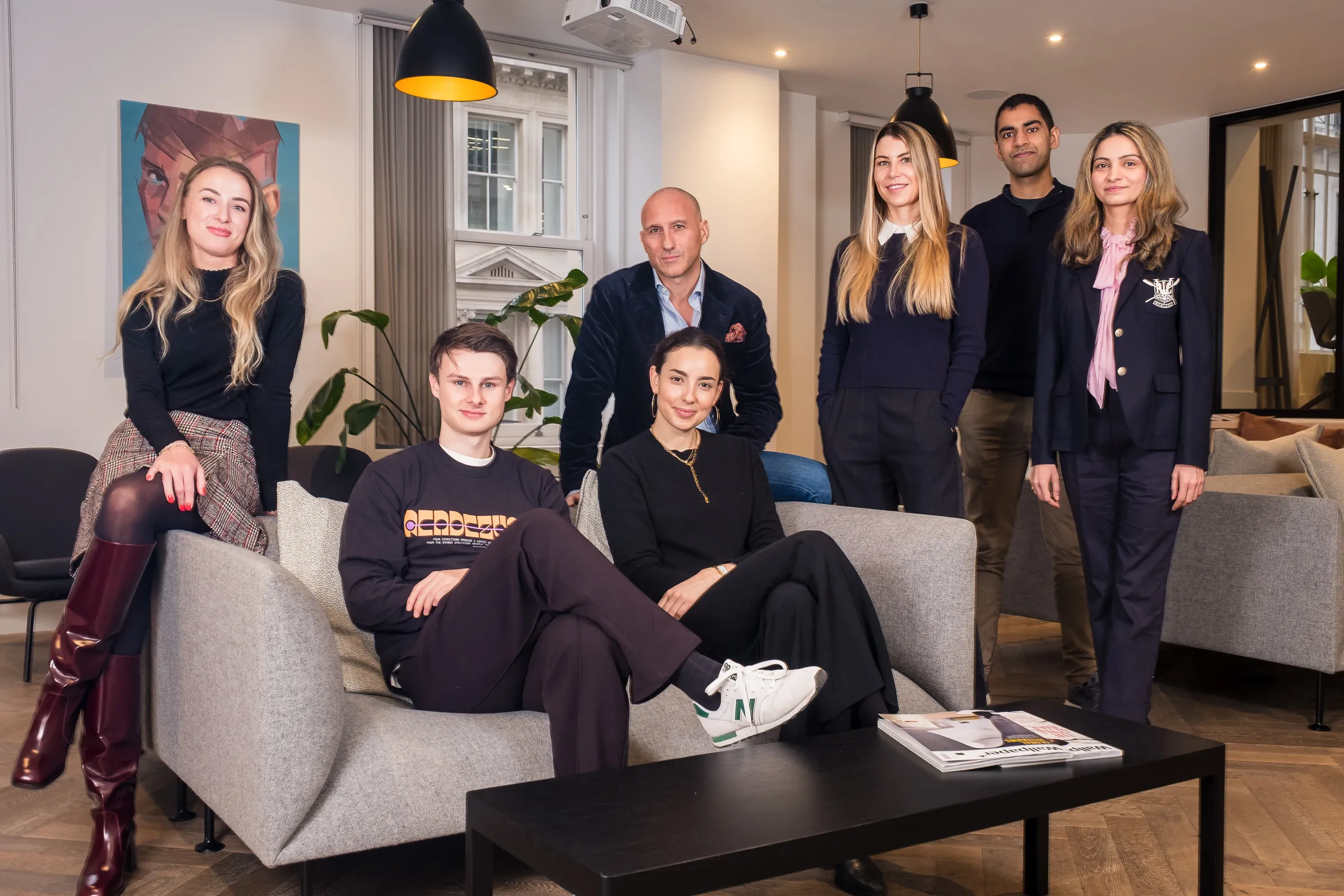 Earlybird Venture Capital London Team - Full team portrait in office lounge
