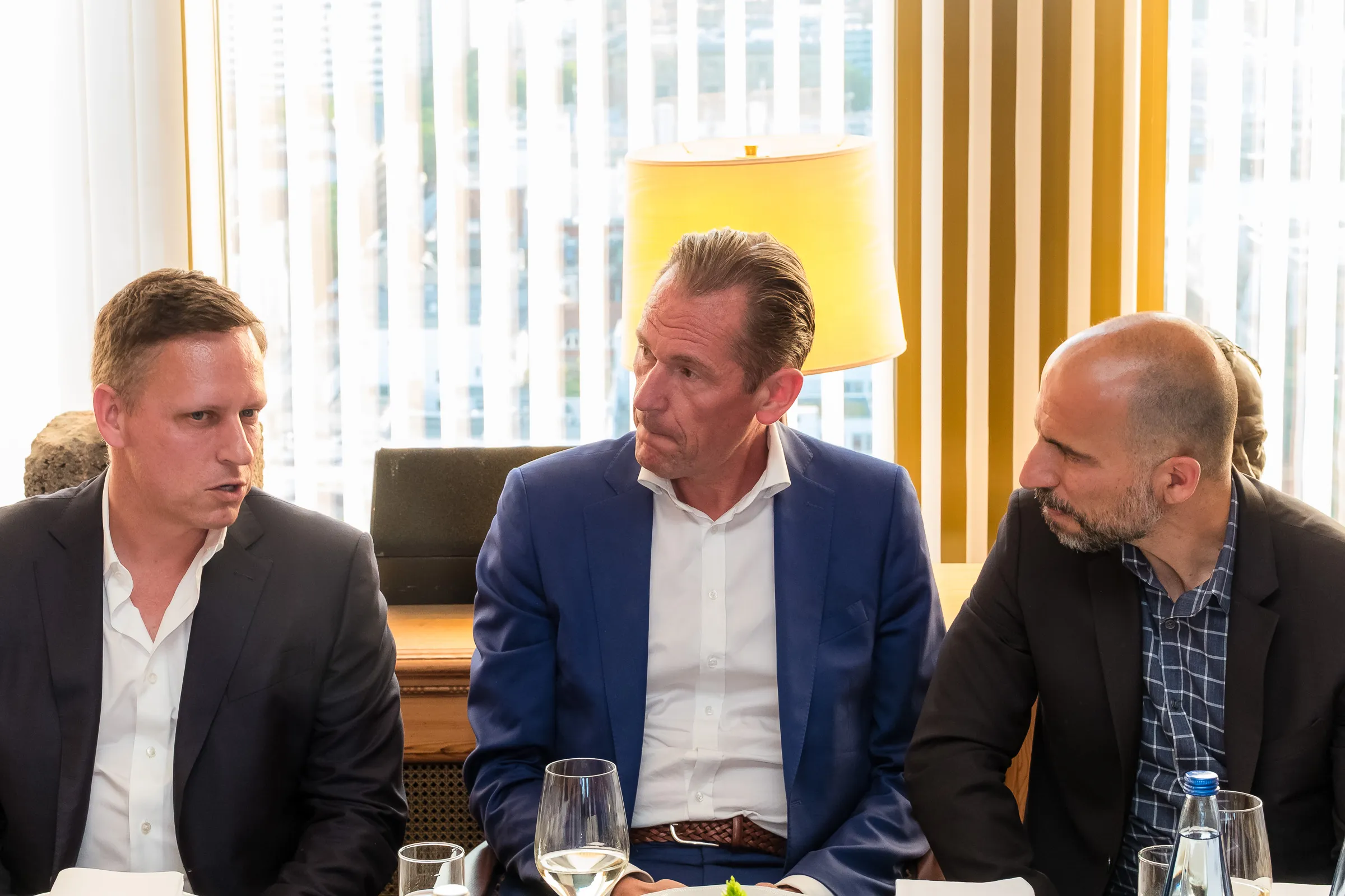 NOAH Berlin Speakers' Dinner - Peter Thiel seated in conversation at the dinner table